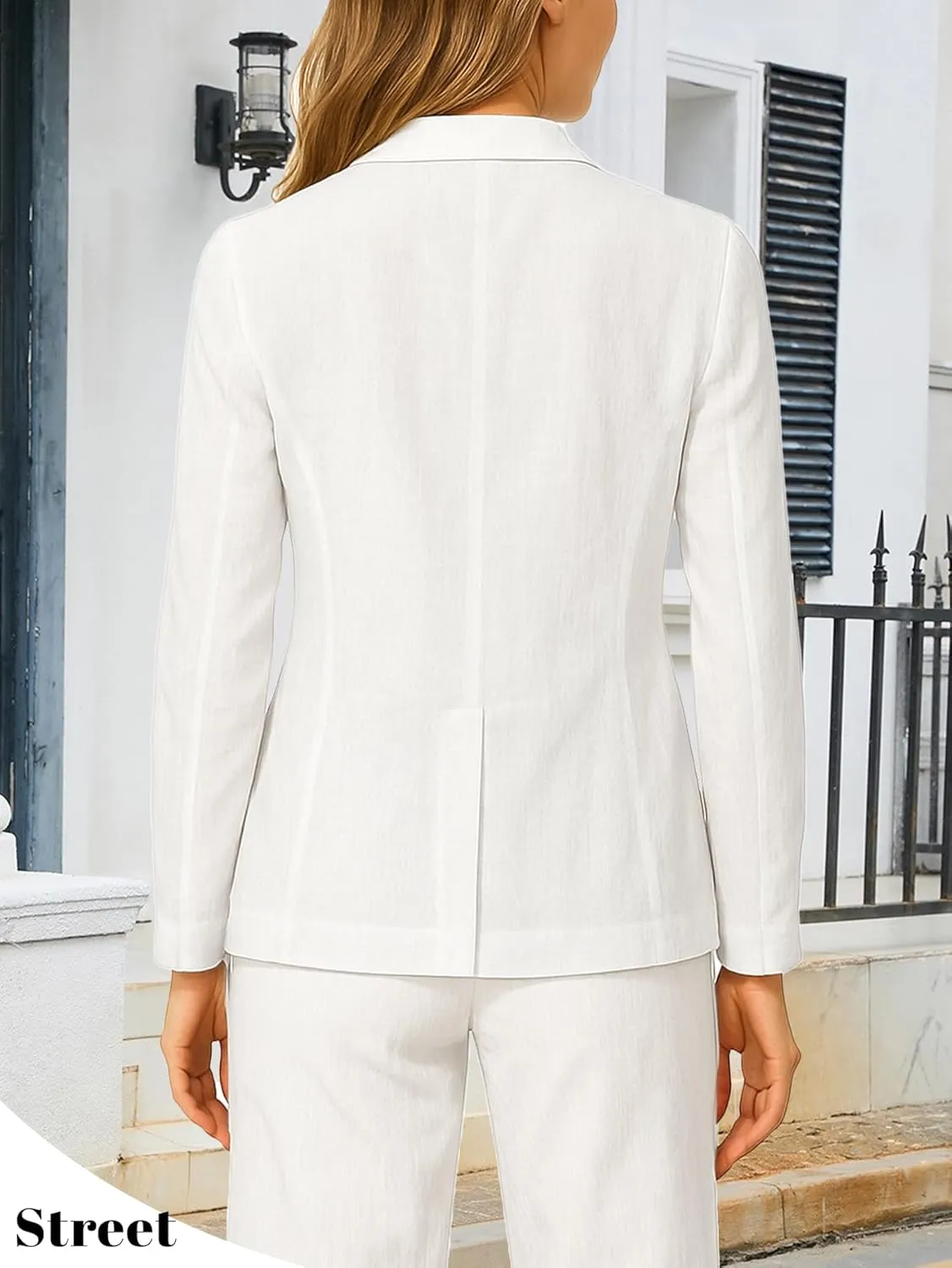 Long Sleeve Linen Blazer Women 2025 Summer Lightweight Breathable Lapel Beach Vacation Jacket With Pockets