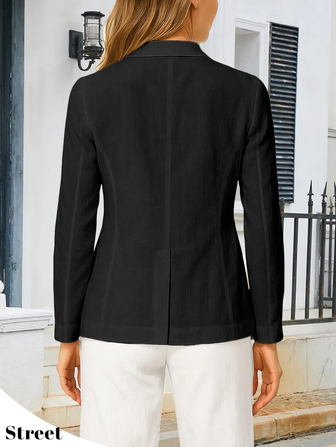 Long Sleeve Linen Blazer Women 2025 Summer Lightweight Breathable Lapel Beach Vacation Jacket With Pockets