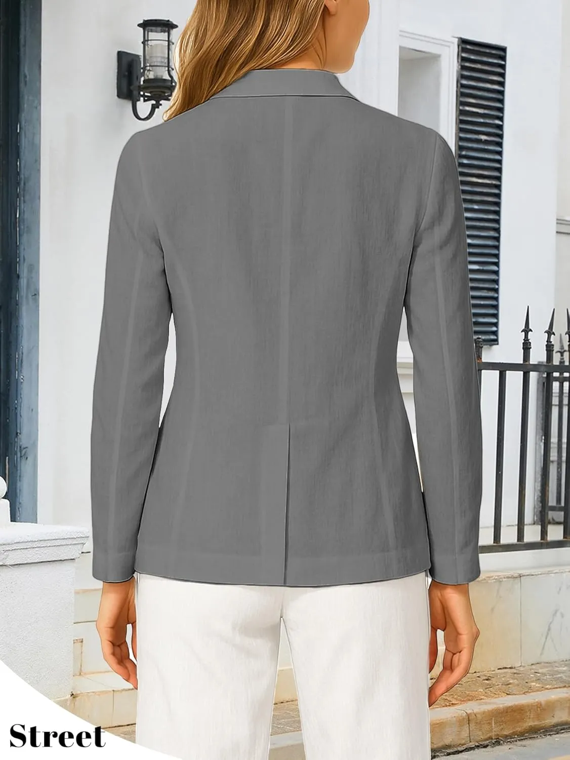 Long Sleeve Linen Blazer Women 2025 Summer Lightweight Breathable Lapel Beach Vacation Jacket With Pockets