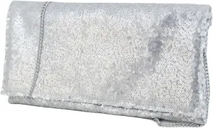 LONI Womens Sparkly Sequin Party Evening Clutch Shoulder Bag
