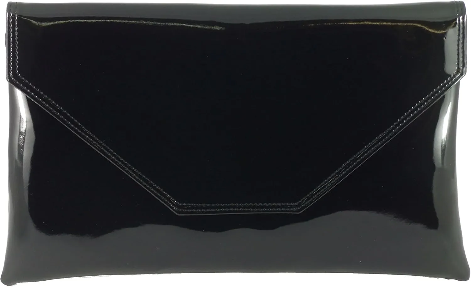 LONI Womens Stylish Large Envelope Patent Clutch Bag/Shoulder Bag Wedding Party Prom Bag