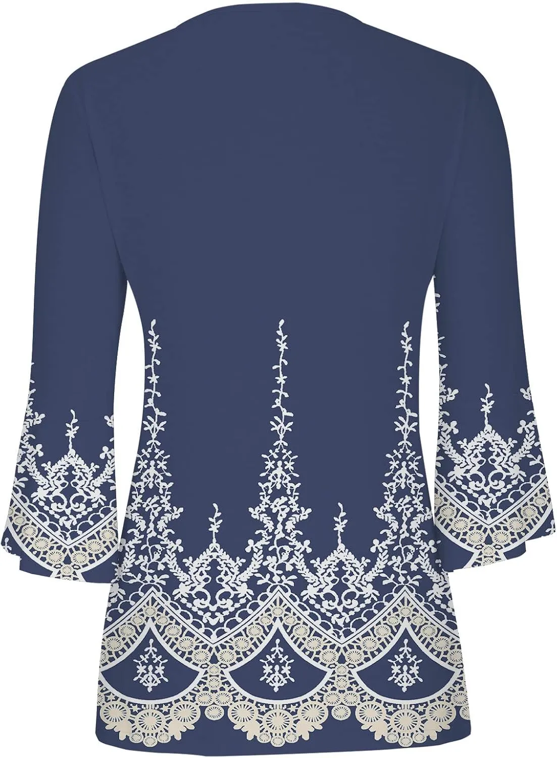 LRMQS 3/4 Length Sleeve Womens Tops 2025 Casual Summer Boho Spring Tunic Shirts Trendy Floral Bohemian Blouses Ladies Clothes