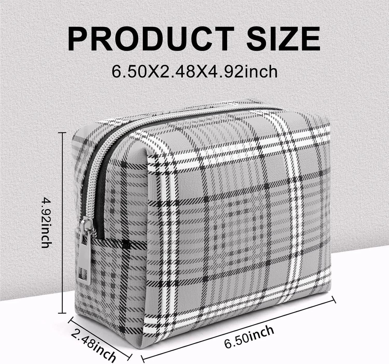 MAANGE Small Makeup Bag for Purse Travel Makeup Pouch PU Leather Portable Versatile Zipper Pouch Cosmetic Bags for Women (01)