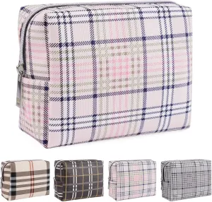 MAANGE Small Makeup Bag for Purse, Travel Makeup Pouch PU Leather Portable Versatile Zipper Pouch Cosmetic Bags for Women (02)