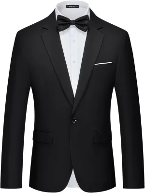 MAGE MALE Men's Suit Jacket One Button Elegant Solid Slim Fit Single Breasted Party Blazer Jacket