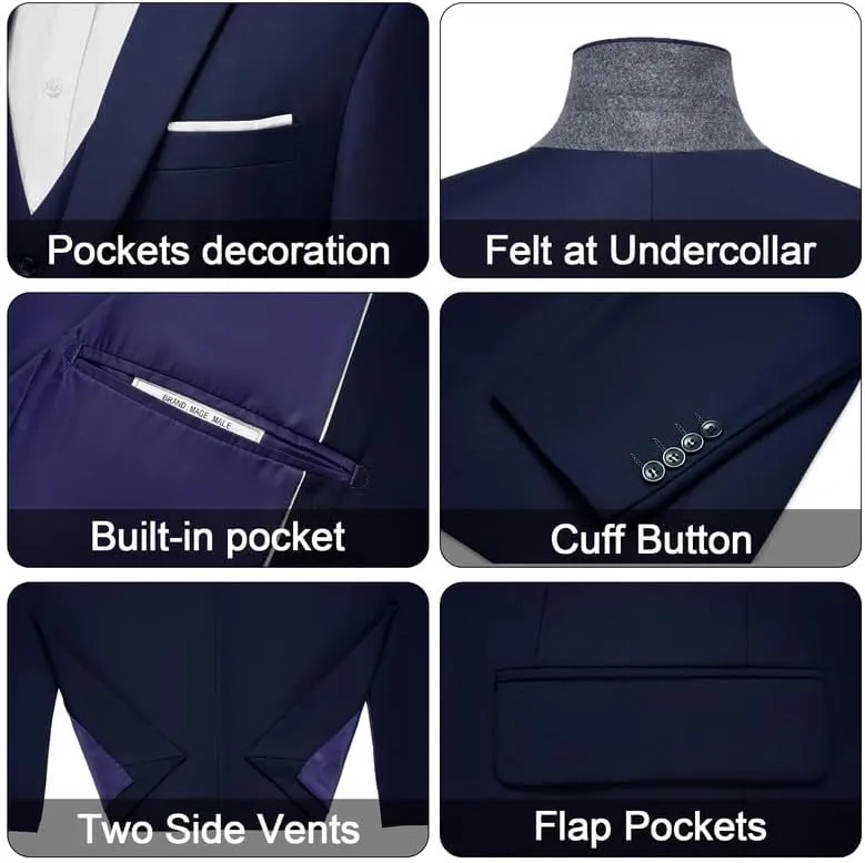 MAGE MALE Men's Suit Jacket One Button Elegant Solid Slim Fit Single Breasted Party Blazer Jacket