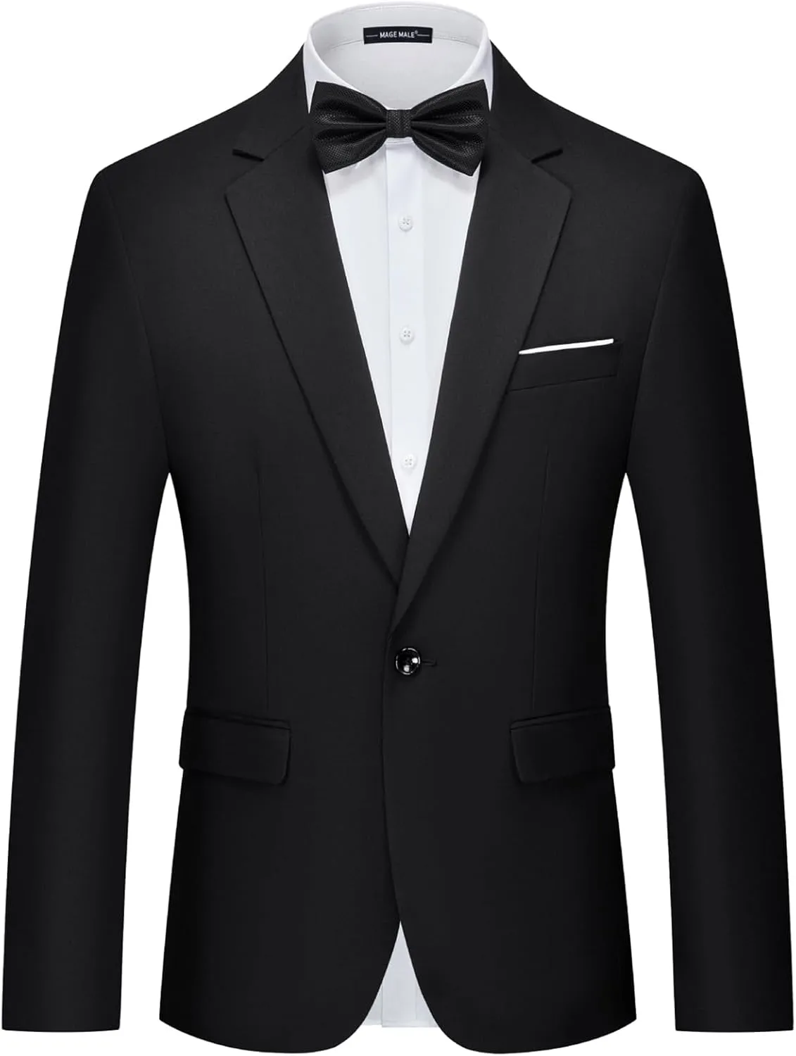MAGE MALE Men's Suit Jacket One Button Elegant Solid Slim Fit Single Breasted Party Blazer Jacket