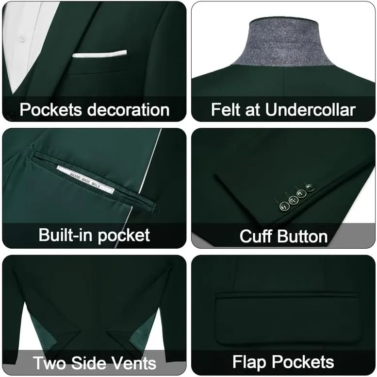 MAGE MALE Men's Suit Jacket One Button Elegant Solid Slim Fit Single Breasted Party Blazer Jacket