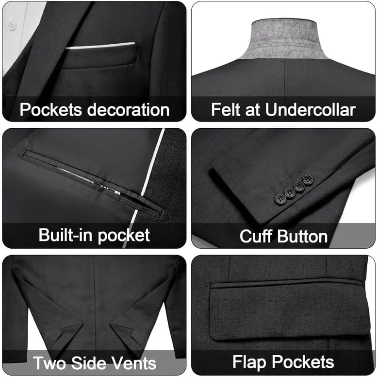 MAGE MALE Men's Suit Jacket One Button Elegant Solid Slim Fit Single Breasted Party Blazer Jacket