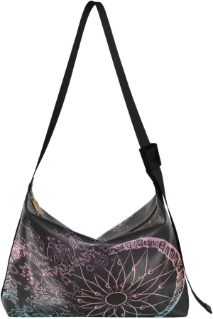 Magic Dream Catchers Feathers Hobo Crossbody Bags for Women Leather Large Shoulder Bag Cross Body Ethnic Chic Trendy Womens Tote Bags Handbag for Travel Shopping