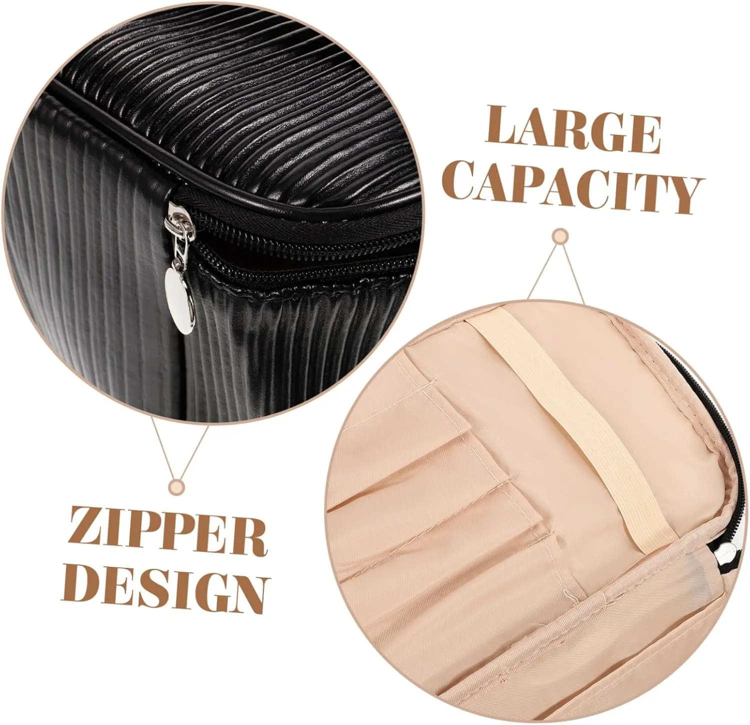 Makeup Pouch Bag Travel Toiletry Bag Hanging Toiletry Stylish Pu Leather Travel Makeup Case