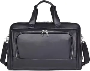 Men Laptop Briefcase, leathers, Messenger Crossbody Bag, large capacity, Waterproof Travel Versatile Work Bag, Multi-pocket, for Office Business College, 18.5in