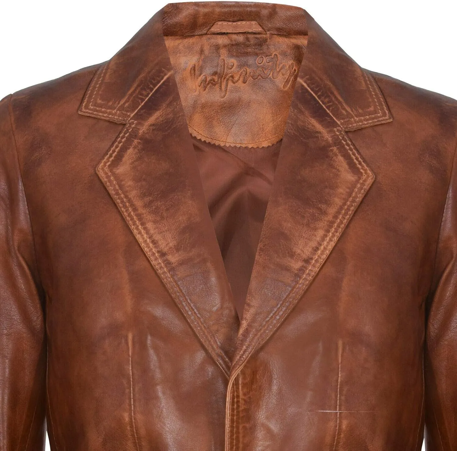 Men's Tan Genuine Leather Blazer Soft Real Italian Tailored Vintage Jacket Coat