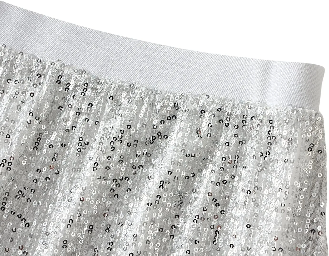 Multitrust Women Sequins Sparkly Long Skirts High Elastic Waist Glitter Sparkle A Line Maxi Skirt Concert Party Club Dress