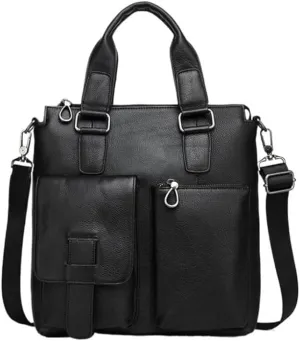 Nordic Men's Business Briefcase Casual Bag Cowhide Shoulder Messenger Bag for Office Commute