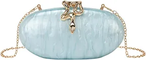 Oval Clutch Purse for Women Glitter Evening Handbag Chic Wedding Clutch Ladies Chain Crossbody Bags for Party Prom