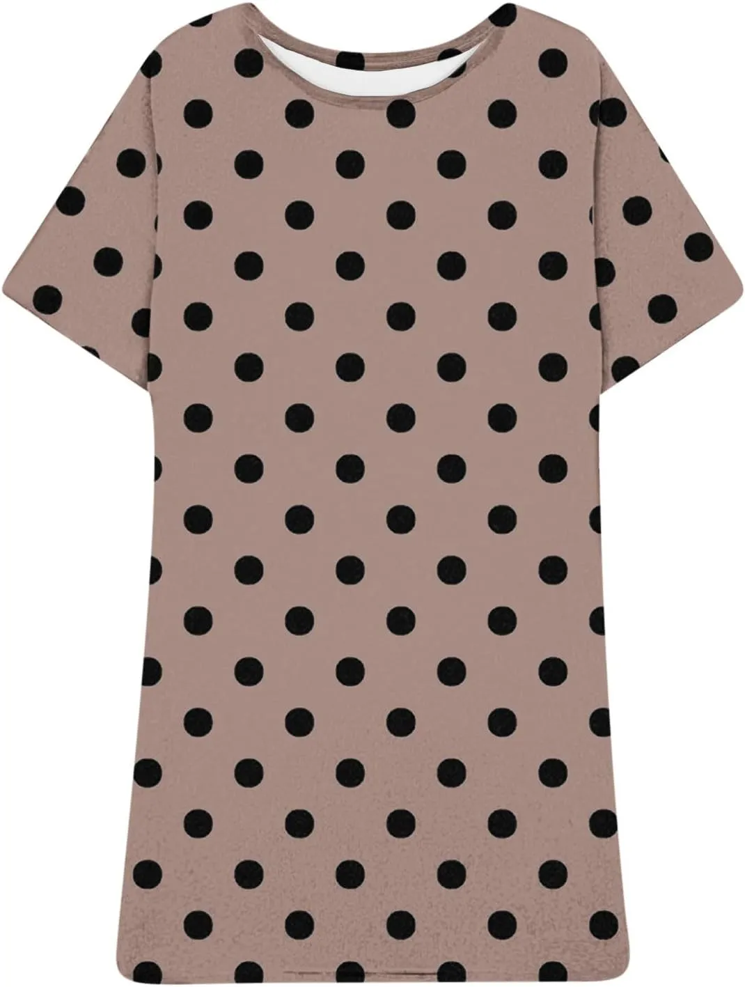 Plus Size Dress for Women Spring Summer Fashion Polka Dot Printed Short Sleeve Shirtdress Loose Casual Home Dress