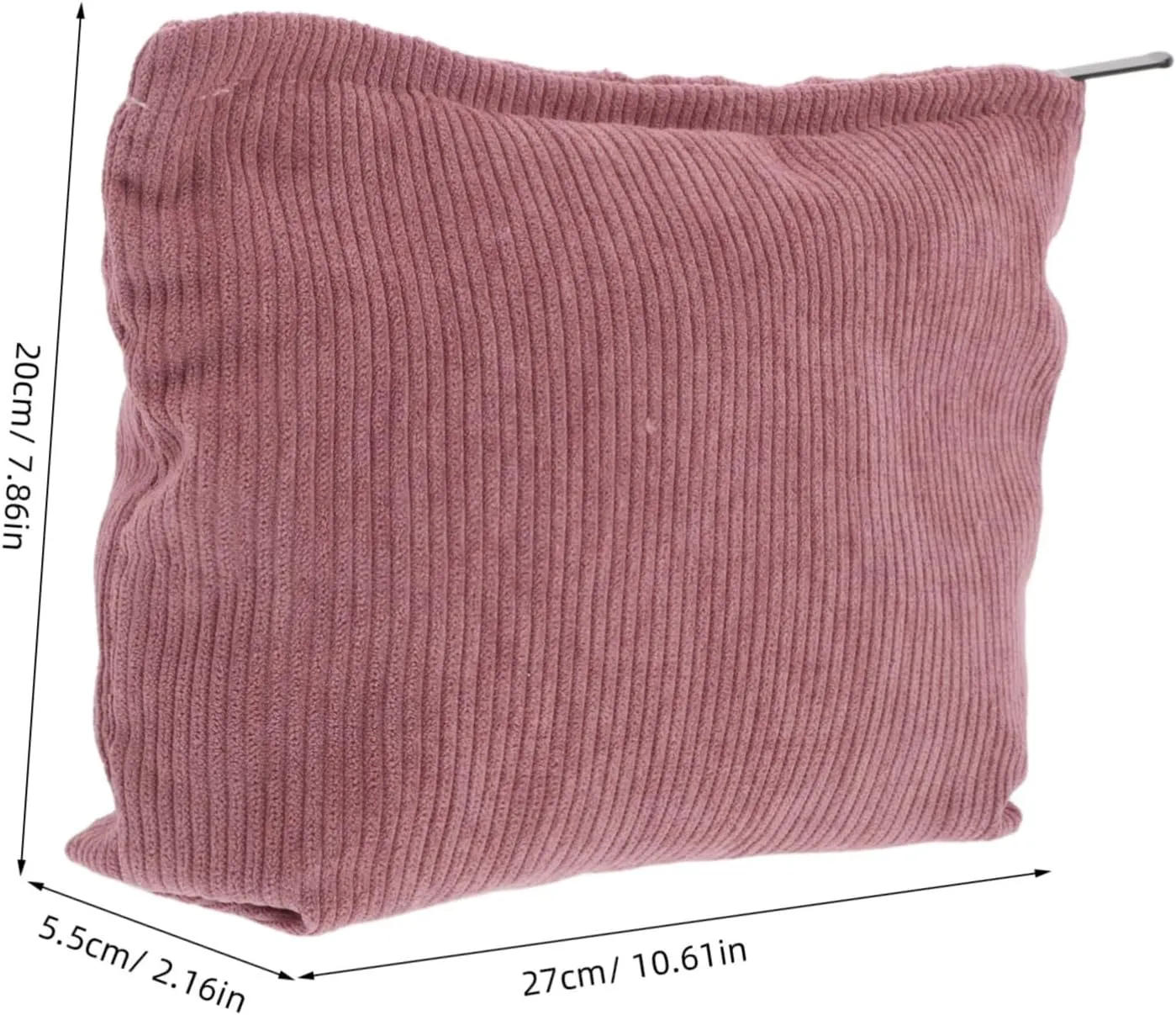 POPETPOP Versatile Corduroy Cosmetic Bag Large Travel Makeup Pouch Zipper for Women's Lipstick Coins and Cell Phone