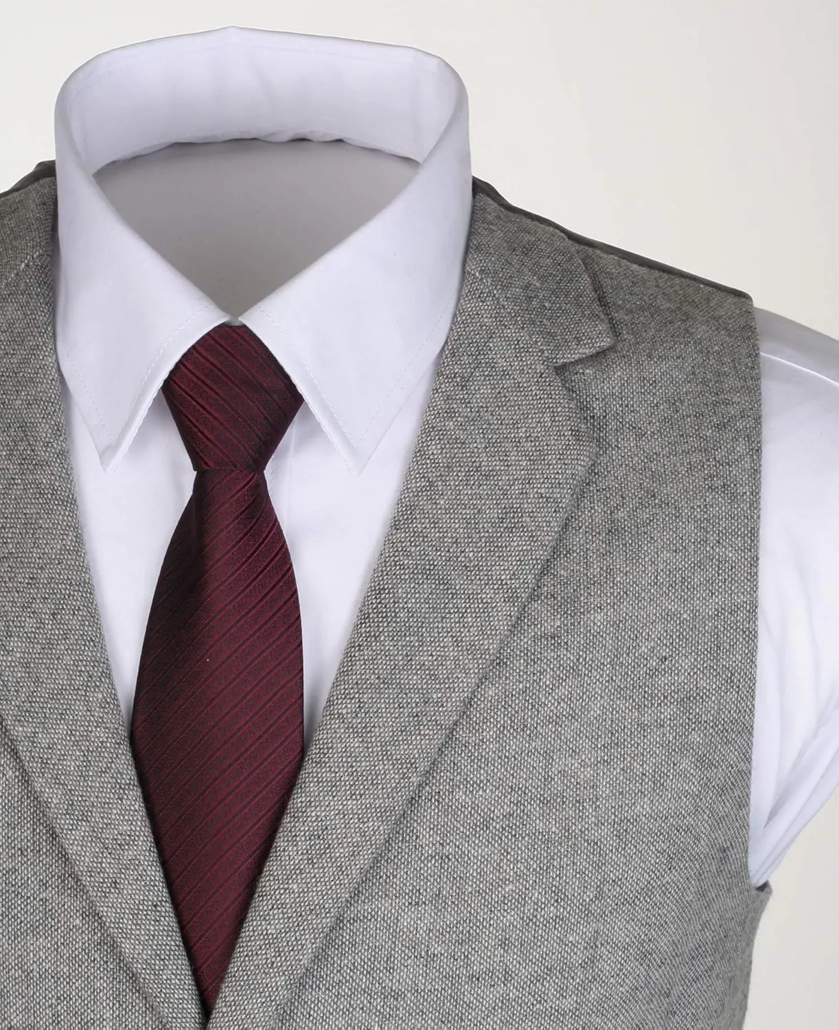 Ruth&Boaz 2Pockets 4Buttons Wool Herringbone Tweed Tailored Collar Suit Vest