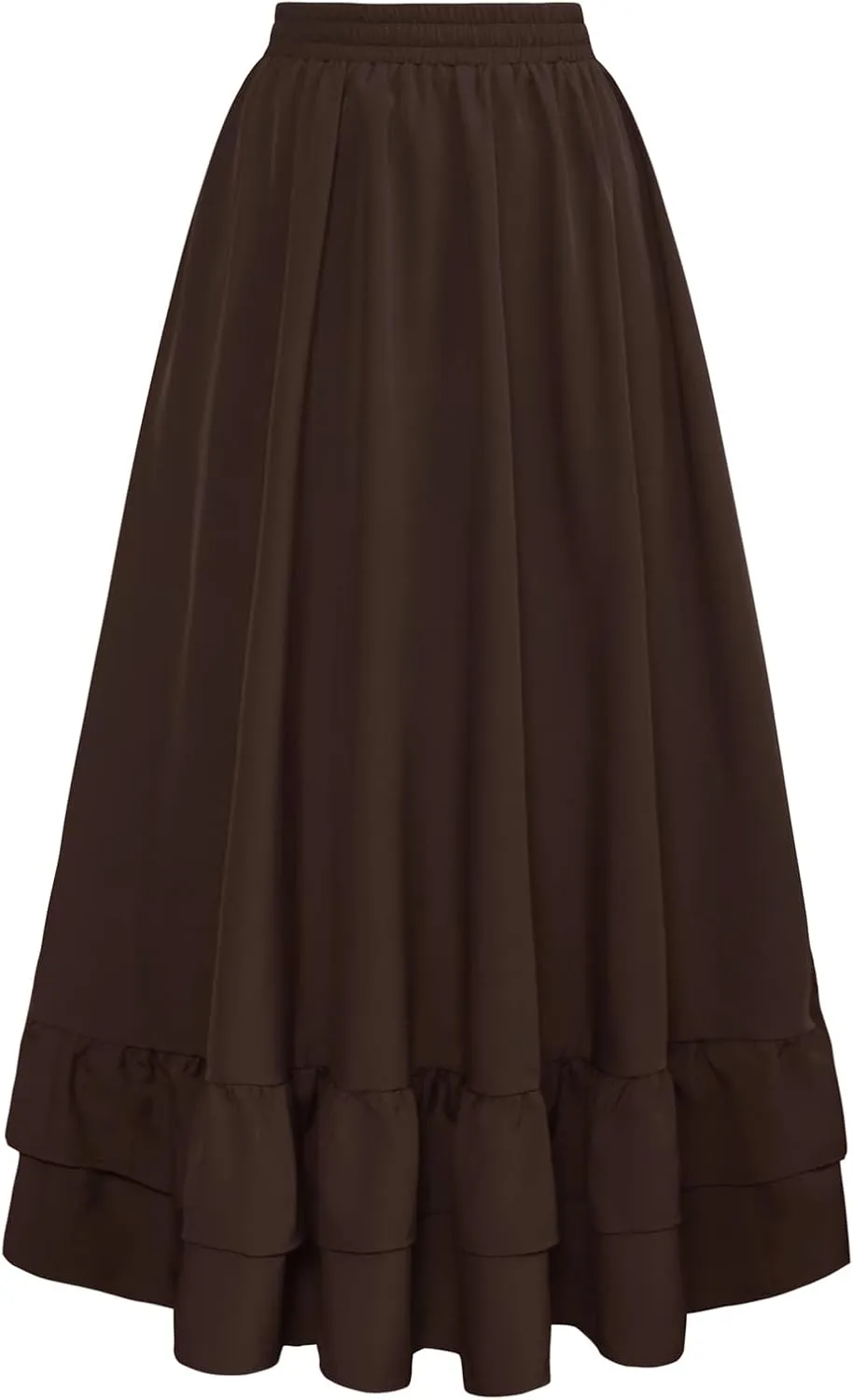 Scarlet Darkness Women Renaissance Skirt Medieval Ruffle Layered Maxi Skirts