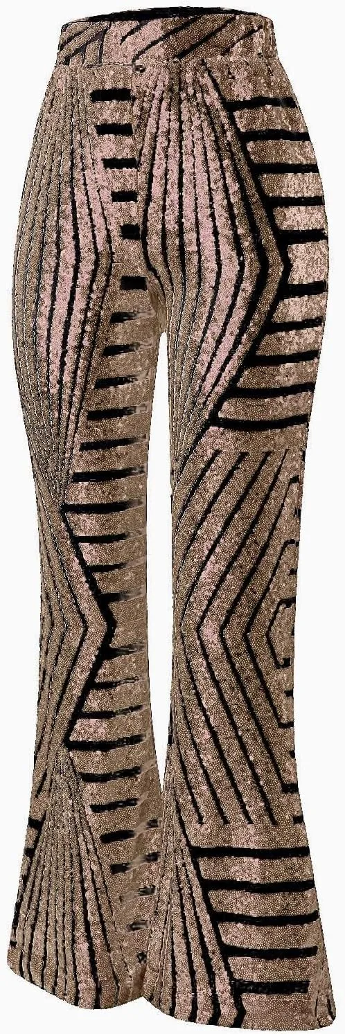 Sequin Pants for Women Women Sequins Wide Leg Pants Fashion Shiny Hight Waist Flared Trousers Dance Long Pants New