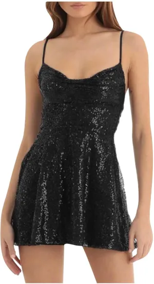 Sequin Short Homecoming Dresses 2024 for Teens Ruffle Hem Sparkly Sequin Spaghetti Straps Sexy Backless Cocktail Party Gowns