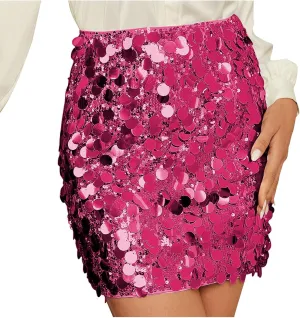 Sequin Skirt for Women Sparkly Mini Skirts High Waist Bodycon Glitter Club Night Out Party Skirt Sexy Shiny Clubwear