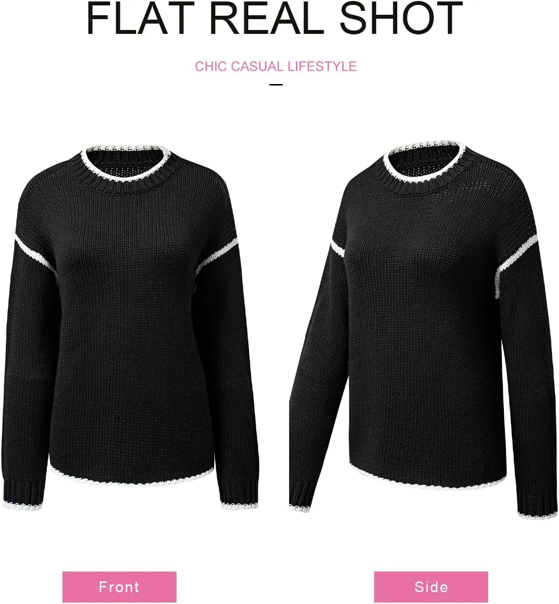 SHEWIN Womens Sweaters Crewneck Long Sleeve Knit Pullover Sweater Casual Fall Tops for Women 2025