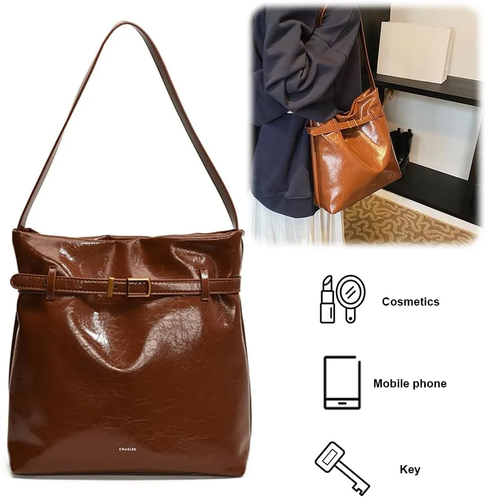Shoulder Bag for Women Multi-pocket Handbag PU Leather Solid Color Satchel Hobo Purse Tote Purse for Work Travel