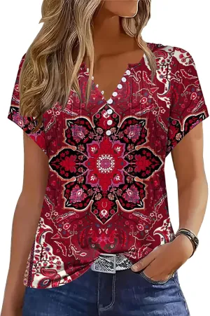Soesdemo Womens Tshirts Short Rolled Sleeve Pleated Button Down V Neck Casual Dressy Summer Top Business Work Blouses Shirts