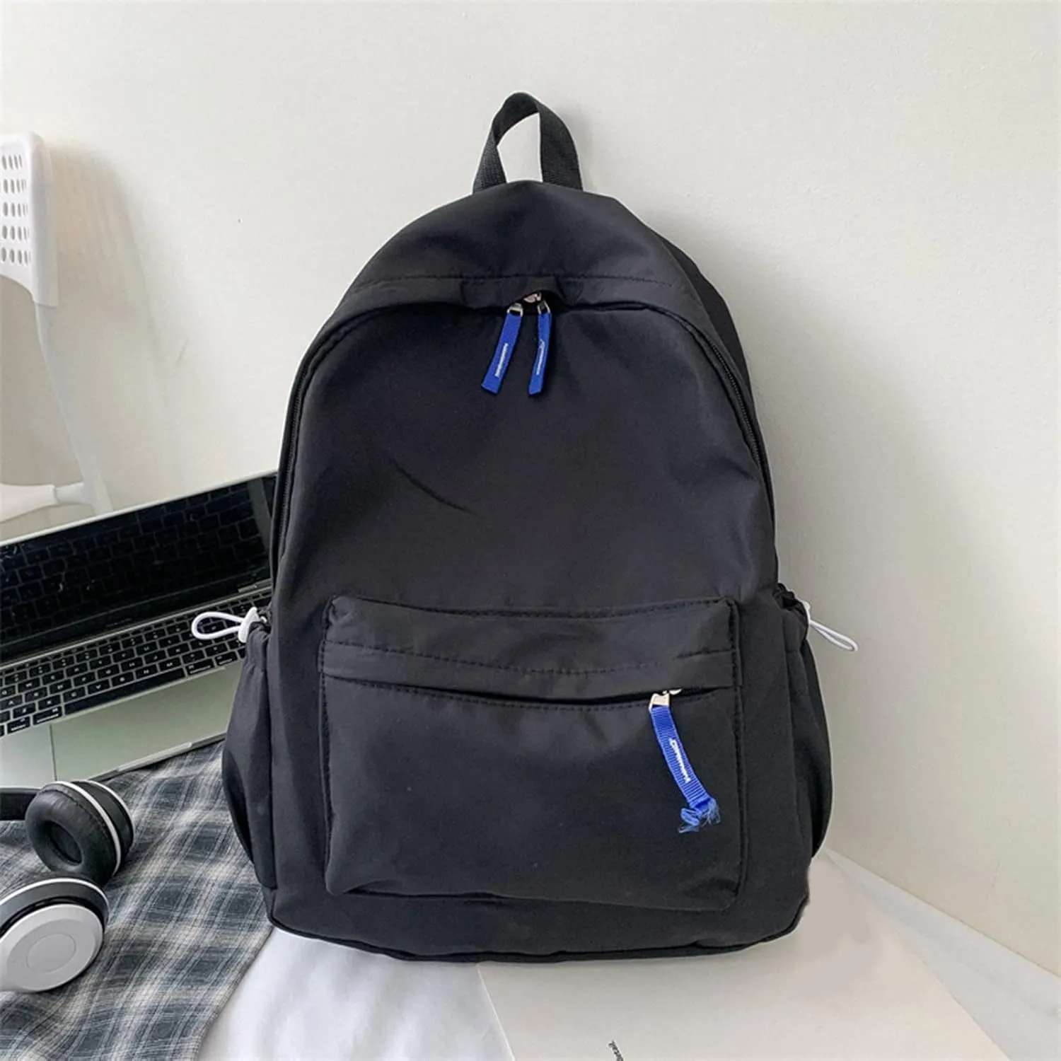 Soft Leather Purses for Women Waterproof Stylish Daypack Purses Shoulder Bags Outdoor Travel Backpack for Girls(Black)