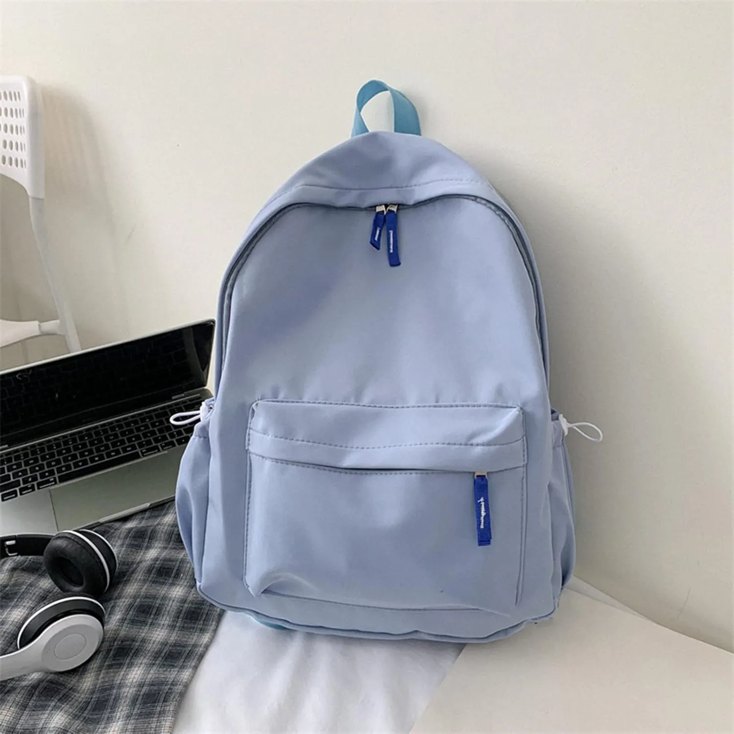 Soft Leather Purses for Women Waterproof Stylish Daypack Purses Shoulder Bags Outdoor Travel Backpack for Girls(Blue)