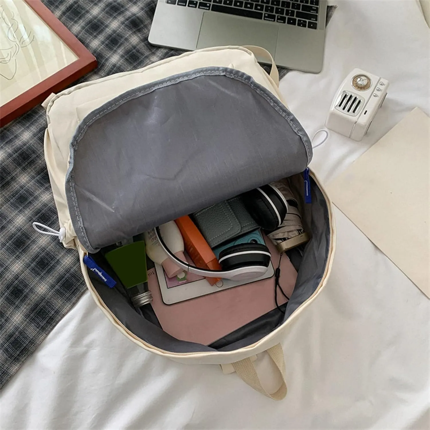 Soft Leather Purses for Women Waterproof Stylish Daypack Purses Shoulder Bags Outdoor Travel Backpack for Girls(Blue)