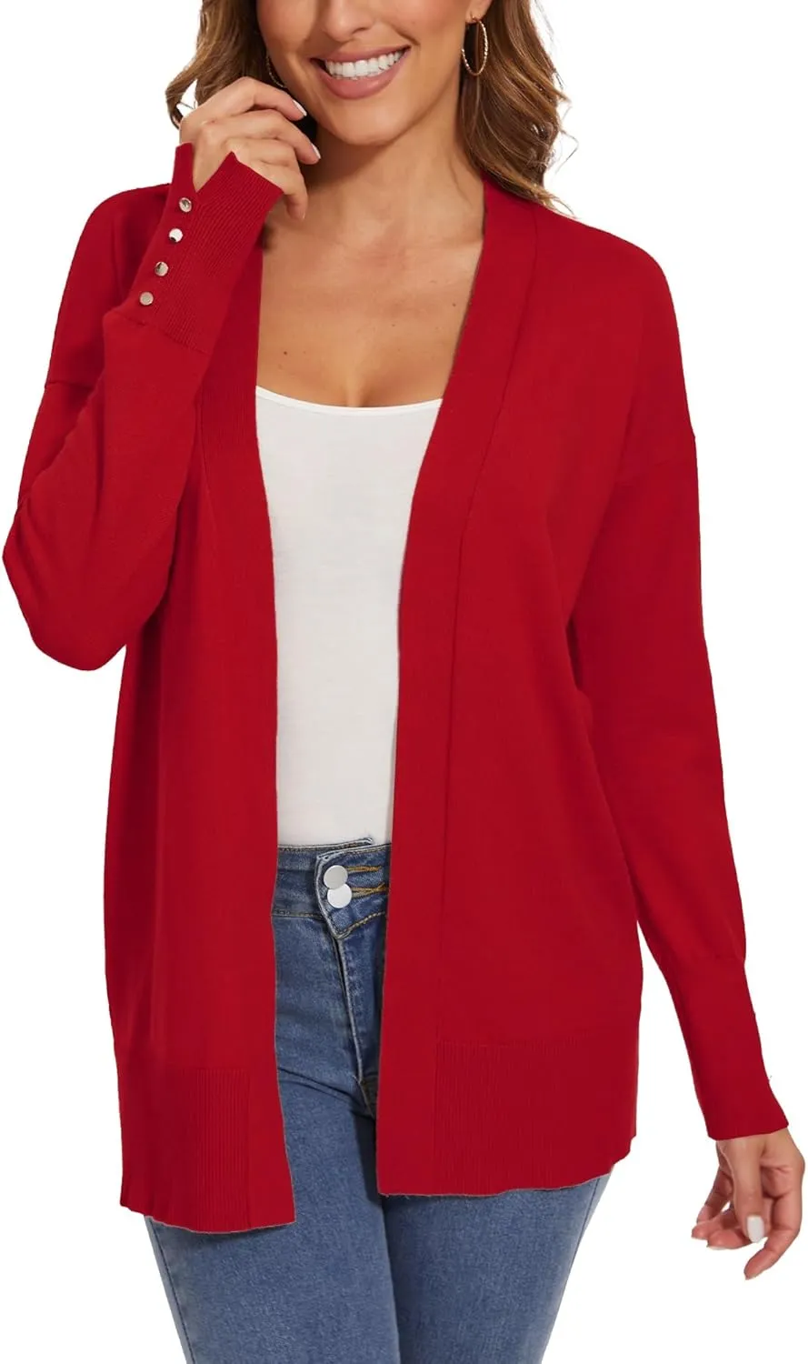 Spicy Sandia Women Cardigan Sweaters Lightweight Open Front Long Sleeve Sweater Coat Dressy Casual Trendy Professional