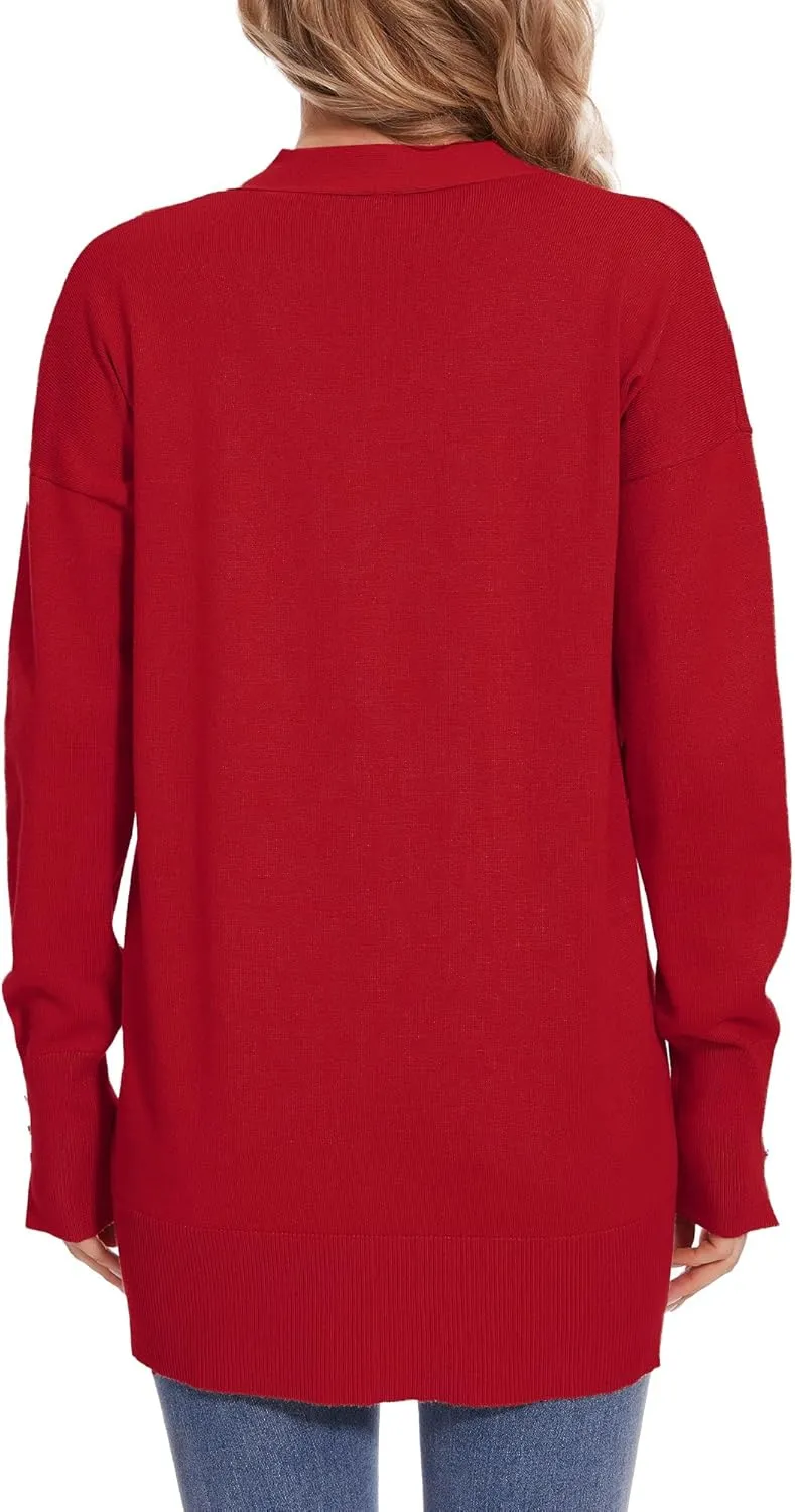 Spicy Sandia Women Cardigan Sweaters Lightweight Open Front Long Sleeve Sweater Coat Dressy Casual Trendy Professional