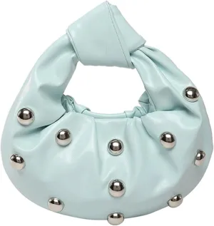 Studded Bag for Women Y2K Studded Purse Slouchy Vegan Leather Shoulder Bag 90s Retro Purse Trendy Chic Hobo Bags