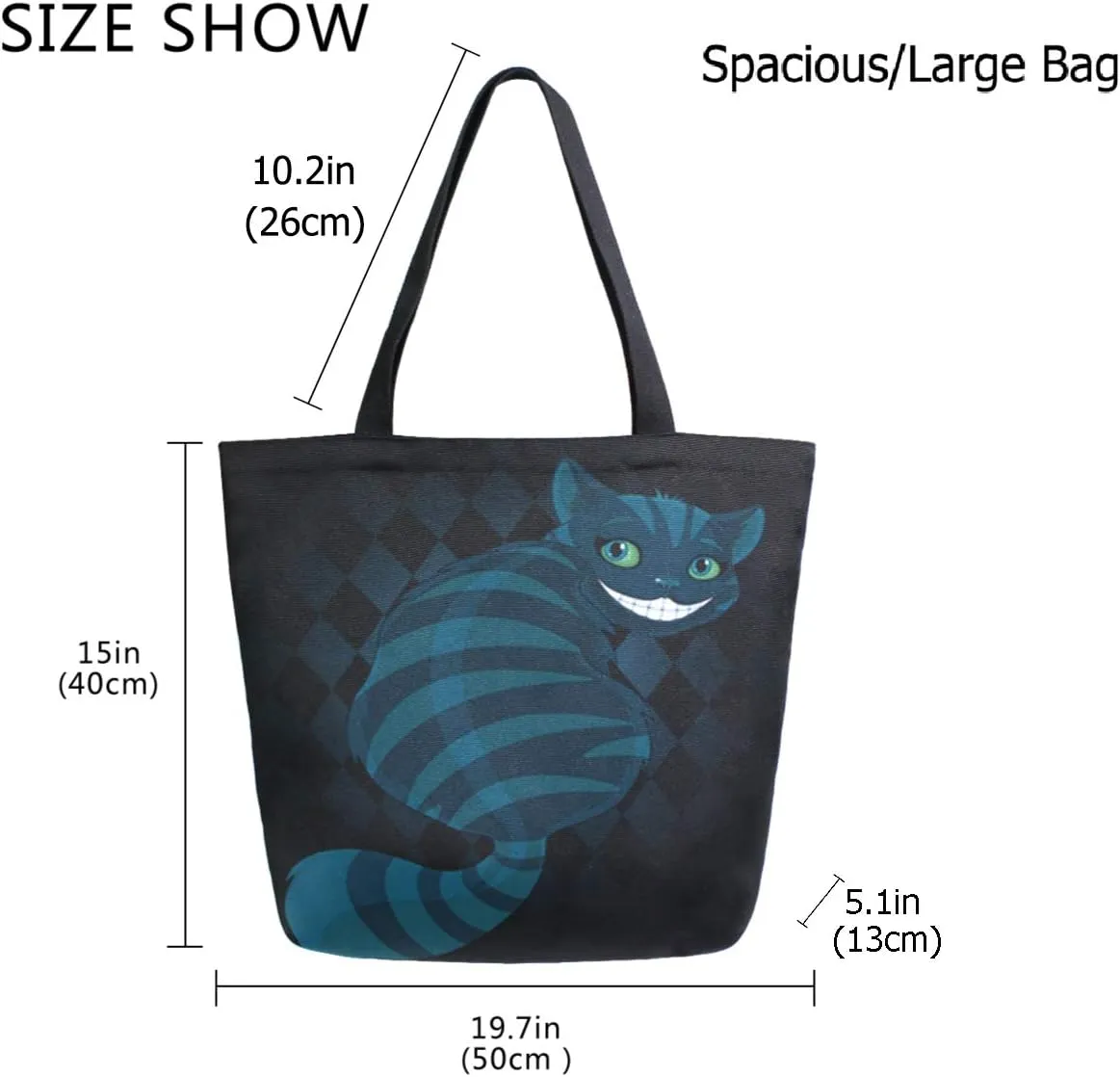 Stylish Cute Pattern Extra Large Shoulder Tote Bag for Beach Travel Weekender Gym Grocery Shopping