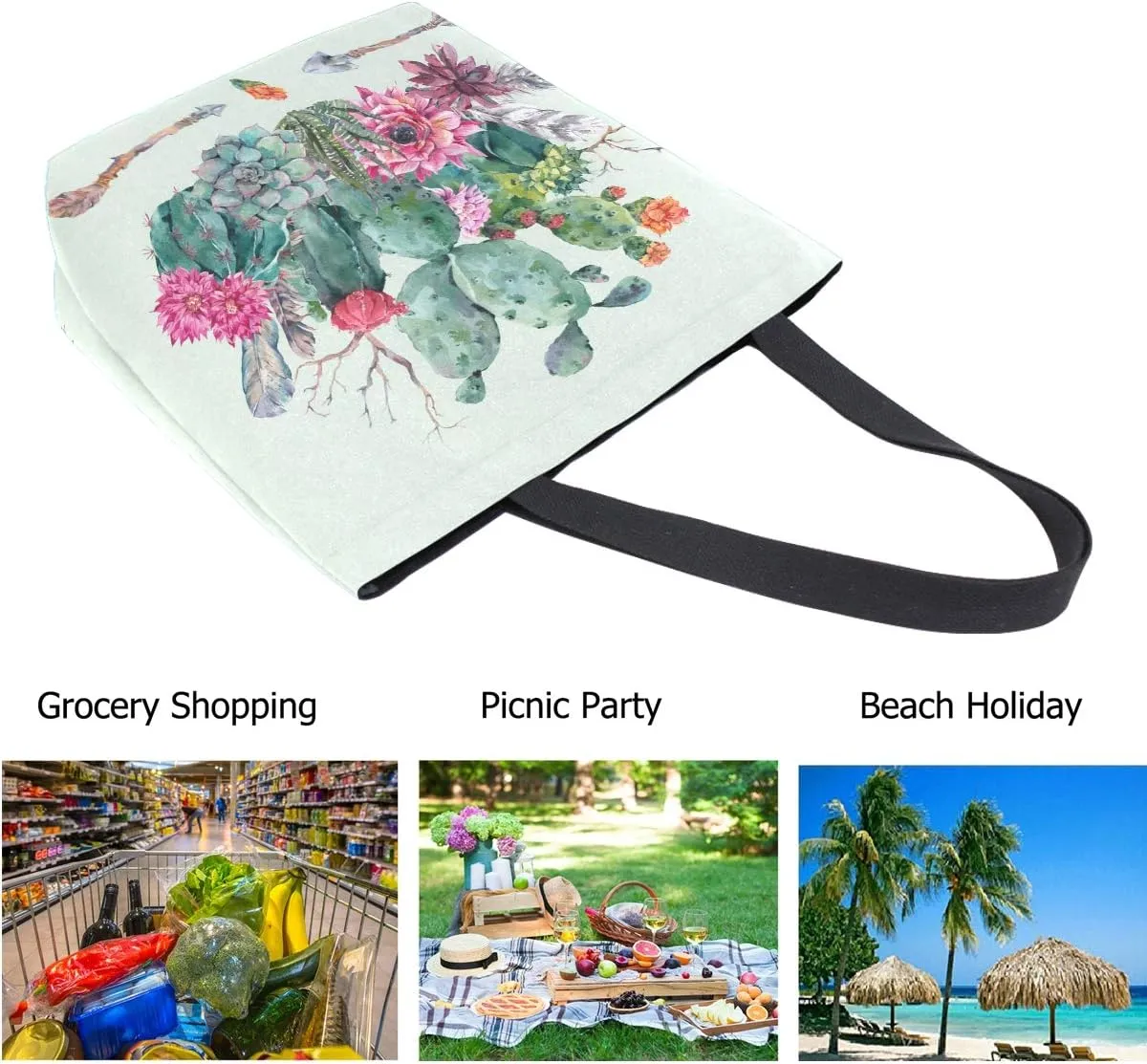 Stylish Print Extra Large Shoulder Tote Bag for Beach Travel Weekender Gym Grocery Shopping