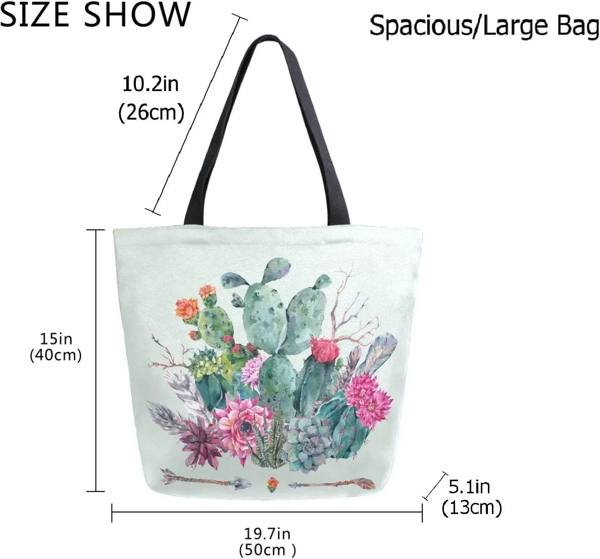 Stylish Print Extra Large Shoulder Tote Bag for Beach Travel Weekender Gym Grocery Shopping