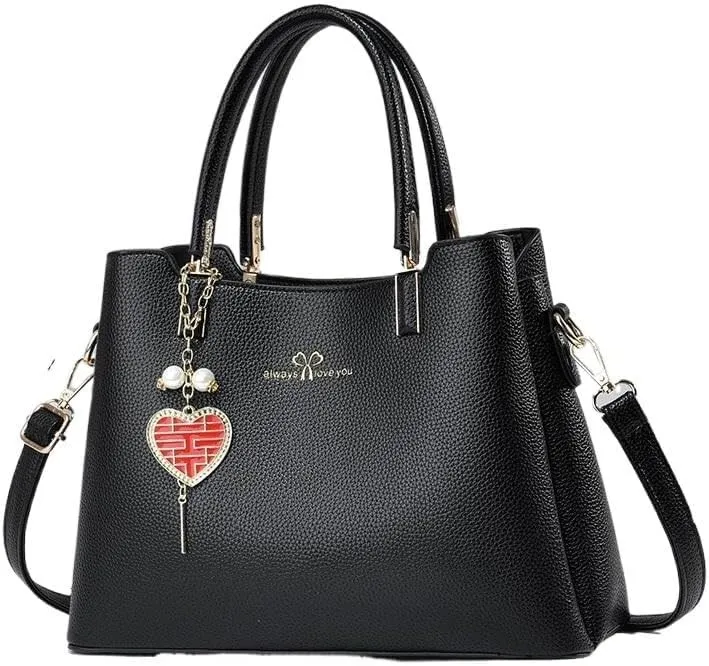 Stylish Purse Top Handle Women Shoulder Bag Satchel Lady Large Capacity Cross-Body Bag Leisure Solid Color