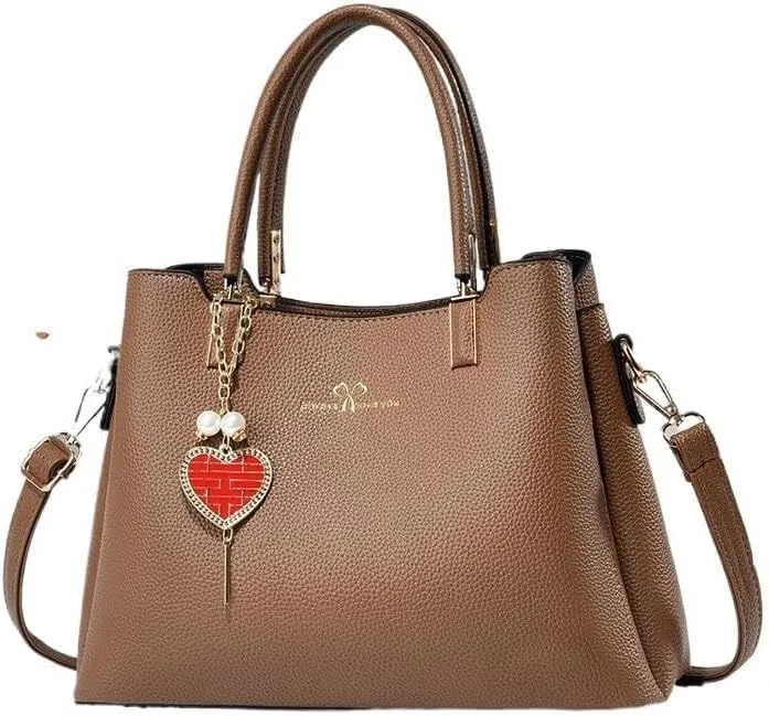 Stylish Purse Top Handle Women Shoulder Bag Satchel Lady Large Capacity Cross-Body Bag Leisure Solid Color