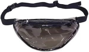 Stylish Women Iridescent Hologram Fanny Pack Shiny Metallic Waist Bag Punk Girl For Festival Rave Hiking Running Cycling (Clear Black)