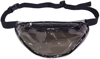 Stylish Women Iridescent Hologram Fanny Pack Shiny Metallic Waist Bag Punk Girl For Festival Rave Hiking Running Cycling (Clear Black)