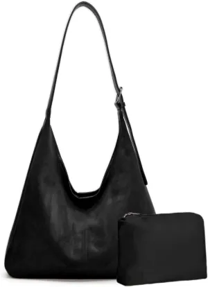 Suede Tote Bag, Hobo Bag for Women, Retro Slouchy Suede Hobo Bag with Adjustable Strap, Stylish Office Tote Handbag