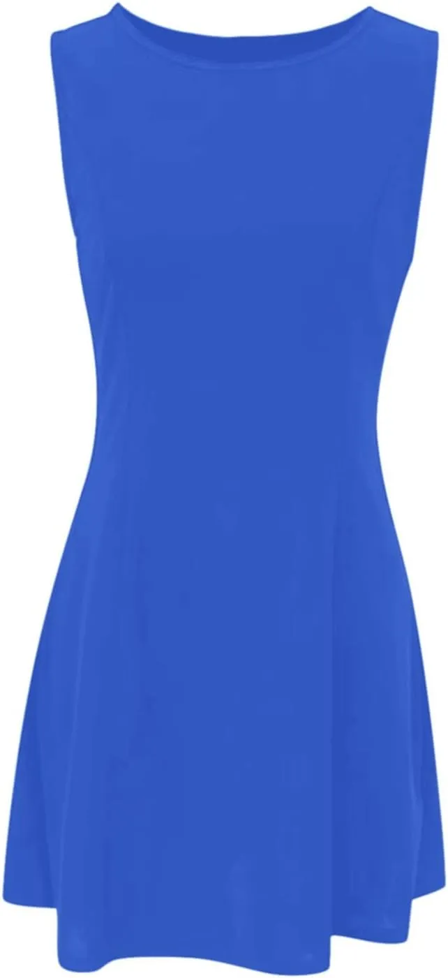 Sun Dresses for Women 2025 Vacation Tank Mini Dress Sleeveless Casual Tshirt Short Dress Beach Flowy Hhalter Dresses
