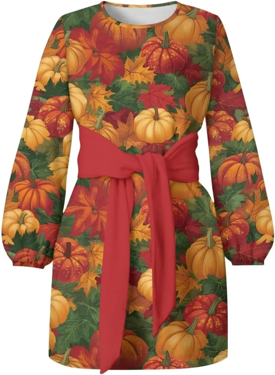 TODIYADDU Womens Dresses Trendy Cocktail Dresses for Wedding Guest Casual Fall Dresses Ladies Long Sleeve Tie Waist Dress