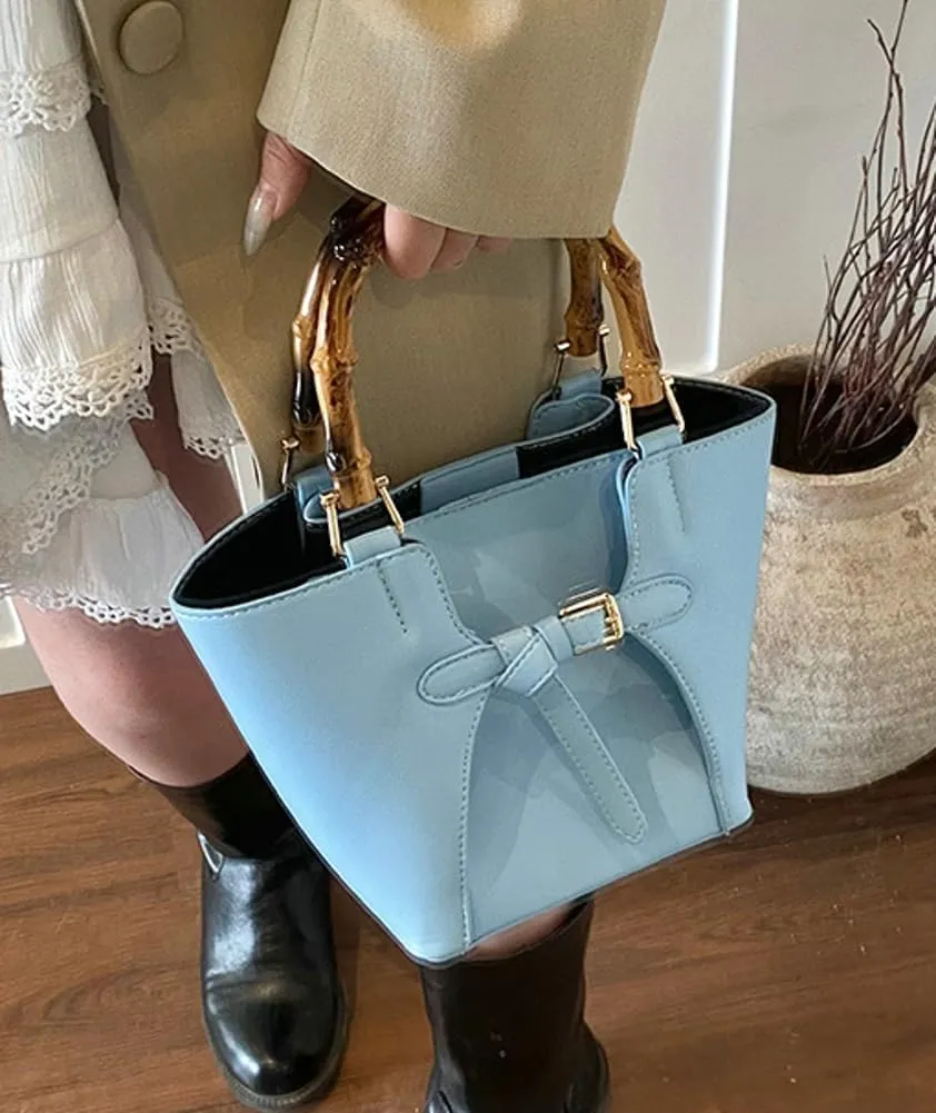 Trendy Shoulder Bag Bucket Purse For Women Commuter Handbag Womens Versatile Satchel Work Purse Travel Bamboo Handle 2025