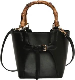 Trendy Shoulder Bag Bucket Purse For Women Commuter Handbag Womens Versatile Satchel Work Purse Travel Bamboo Handle 2025