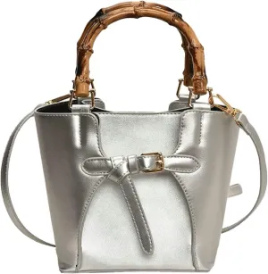 Trendy Shoulder Bag Bucket Purse For Women Commuter Handbag Womens Versatile Satchel Work Purse Travel Bamboo Handle 2025