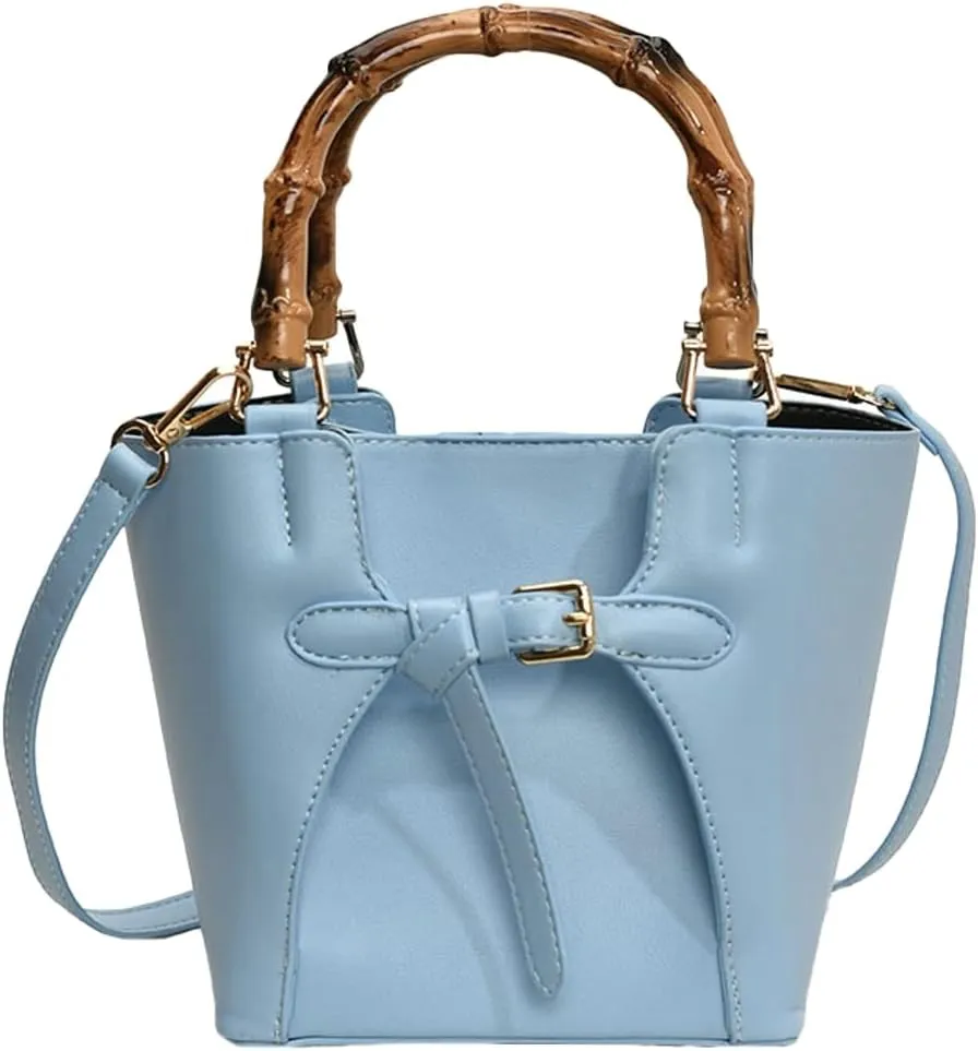 Trendy Shoulder Bag Bucket Purse For Women Commuter Handbag Womens Versatile Satchel Work Purse Travel Bamboo Handle 2025